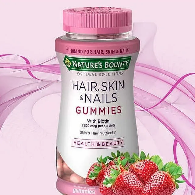 Nature's Bounty Vitaminas para Cabello, Piel y Uñas con Biotina, Gomitas, 90 Uds