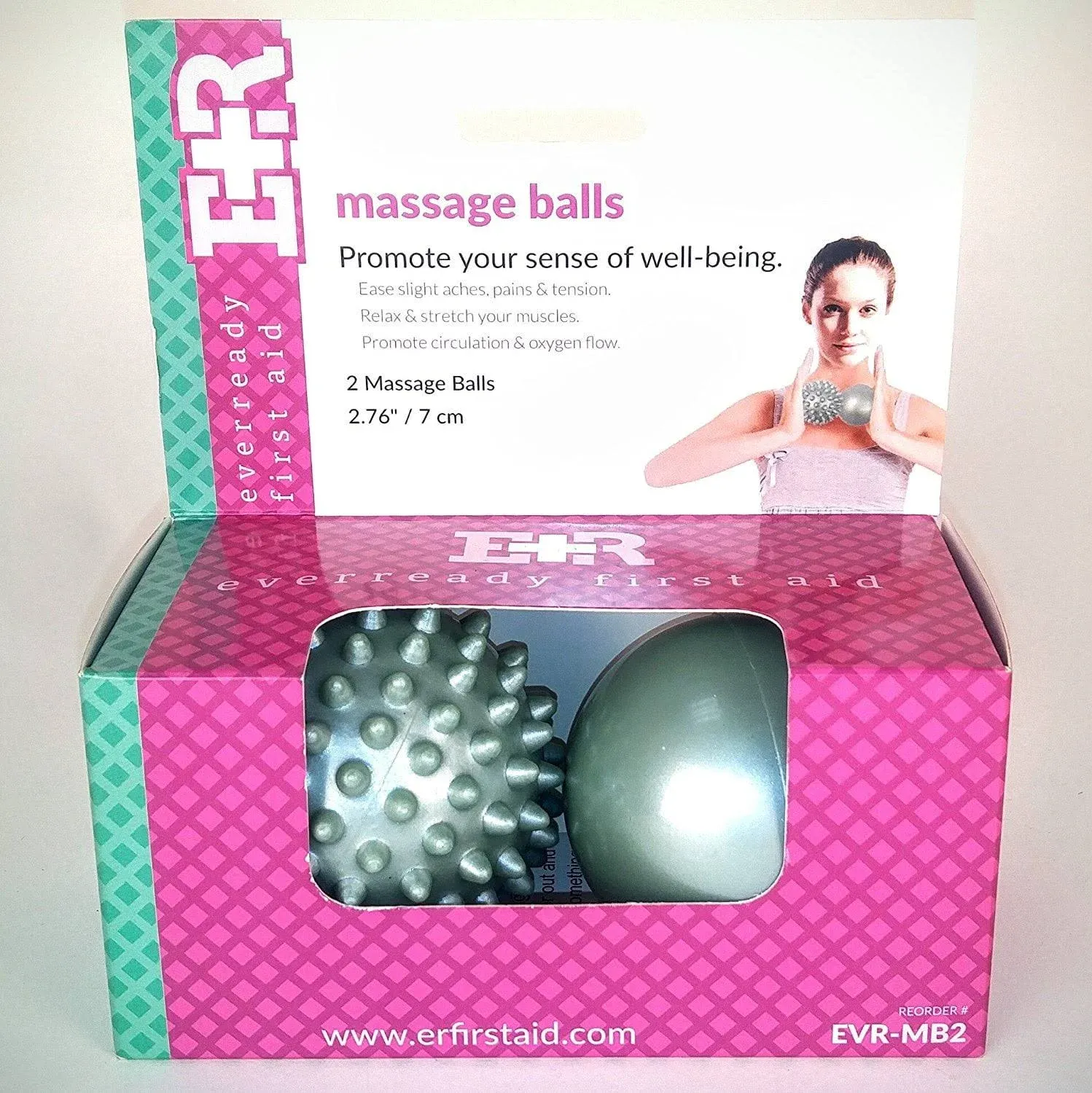 Ever Ready First Aid Temperature Sensitive Massage Ball Set, Trigger Point Therapy for Sore Muscle Relief, Plantar Fasciitis, Tendonitis & Joint Pain