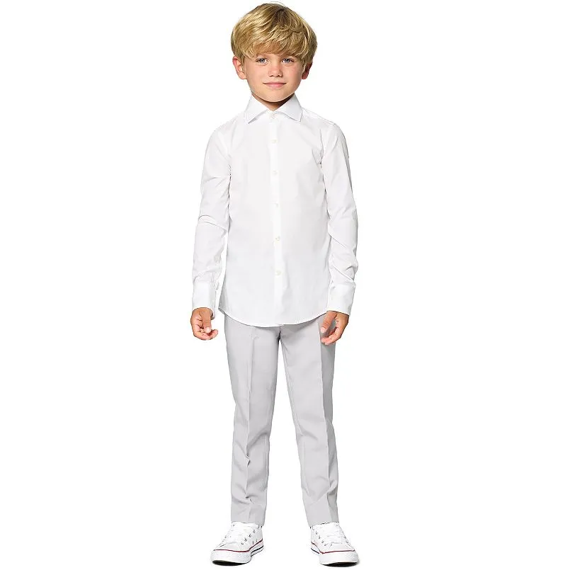 OppoSuits Toddler Boys Knight Solid Shirt - White