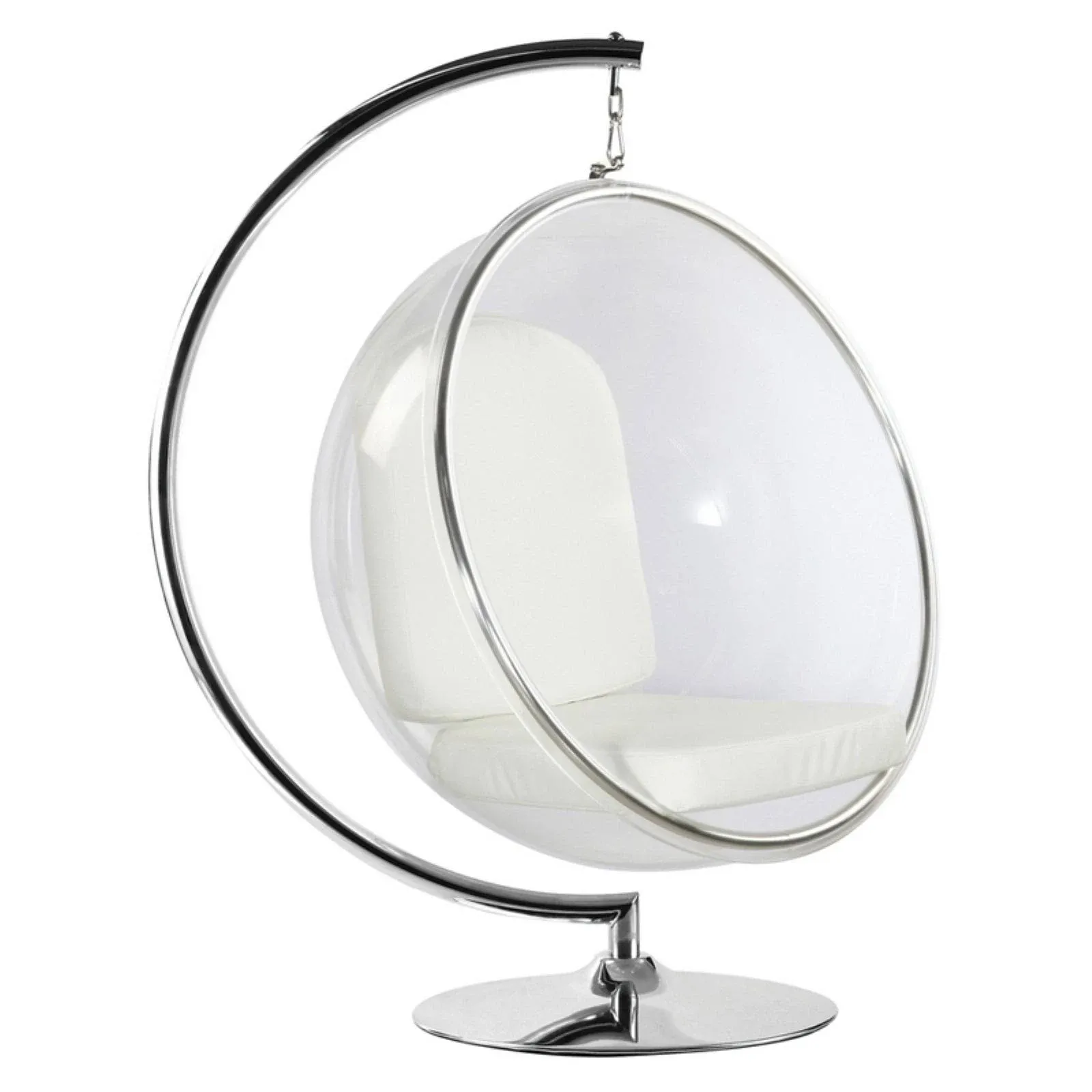 Aron Living Bubble Chair with Stand White