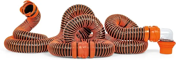 RhinoEXTREME 20-Foot RV Sewer Hose Kit – Crush Resistant Polymer, Multicolor