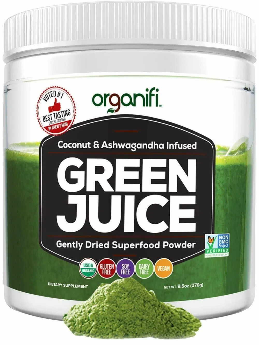 Organifi Original Green Juice Superfood Dietary Supplement, 9.8 oz