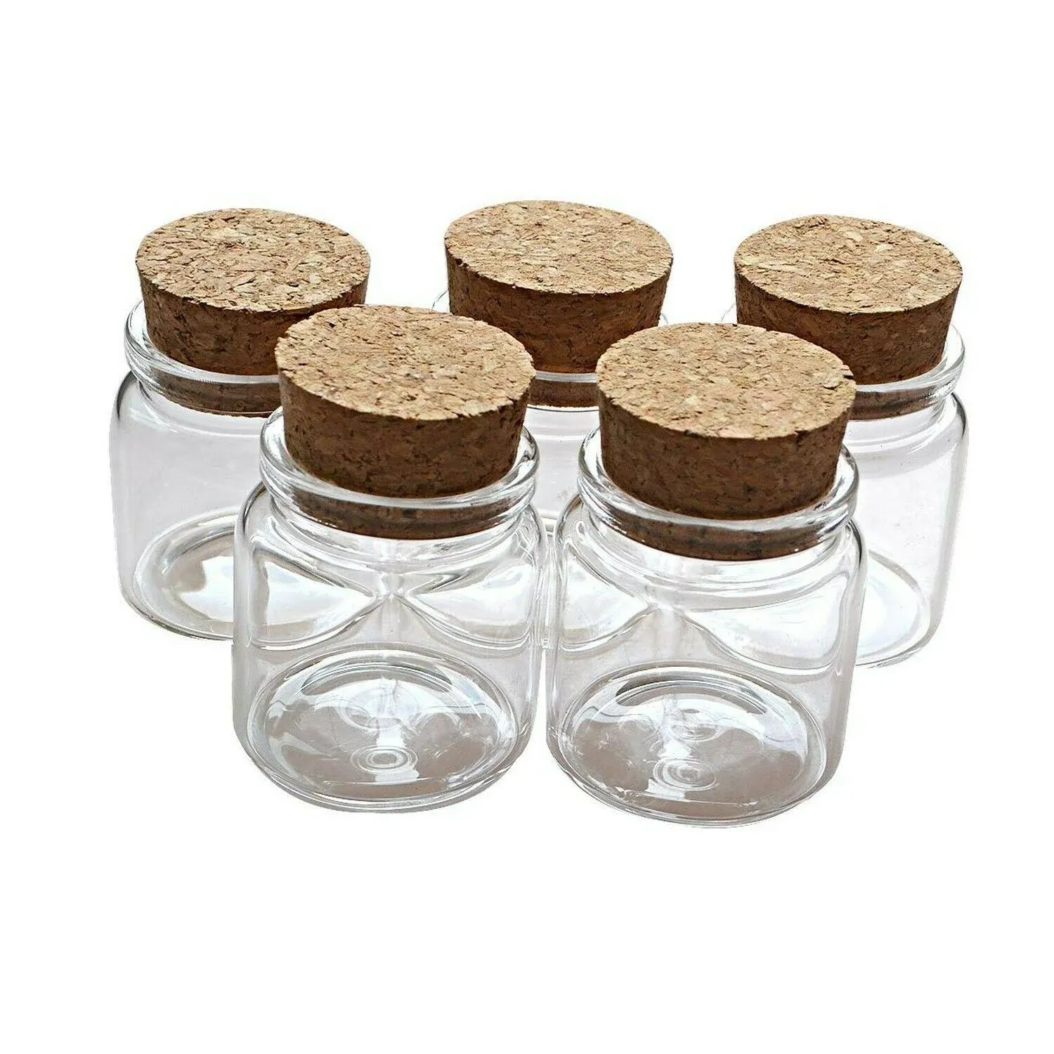 Elysaid 5pcs of 50 ml Small Glass Vials with Cork Tops Tiny Bottles Little Empty ...