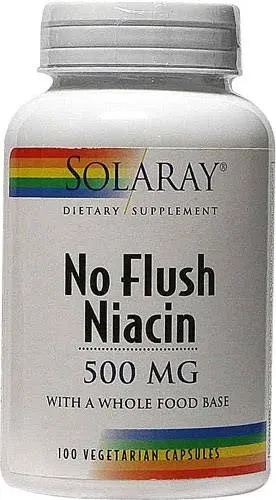 Solaray - No Flush Niacin, 500 mg, 100 Capsules