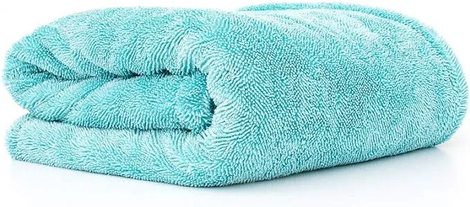 The Rag Company - The Liquid8r - Absorbent 70/30 Blend Microfiber Drying Towel for Cars, Trucks, SUVs, Safe for Detailing + Scratch Free, Twist Loop, 1100gsm, 25in x 36in, Aqua Blue