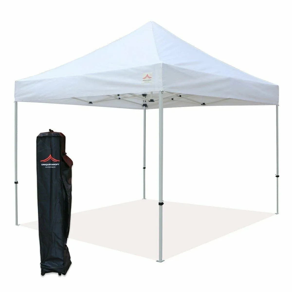 UNIQUECANOPY 10'x10' EZ Pop Up Canopy Tent Commercial Instant Shelter, with Heavy Duty Roller Bag, 10x10 ft White