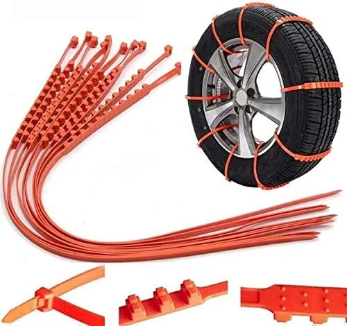 Pack of 20 Snow Tire Chains Anti-Skid Anti-Slip Nylon Cable Tie for Mowers Cars Trucks SUVs