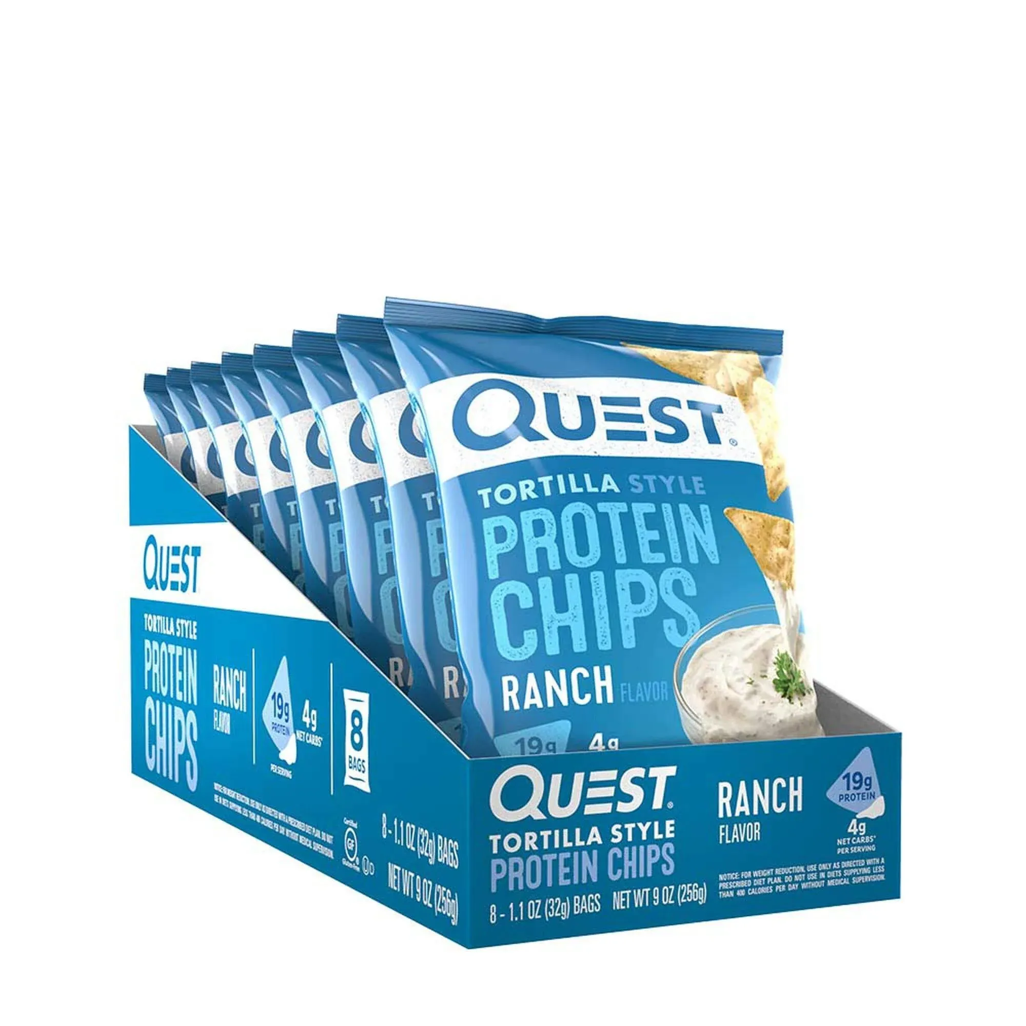 Quest Nutrition Tortilla Style Protein Chips 8 Bags Ranch