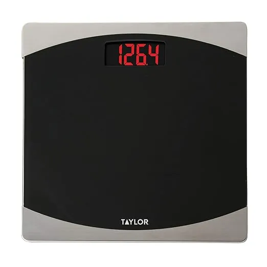 Taylor Glass Digital Bath Scale (Black/Silver)