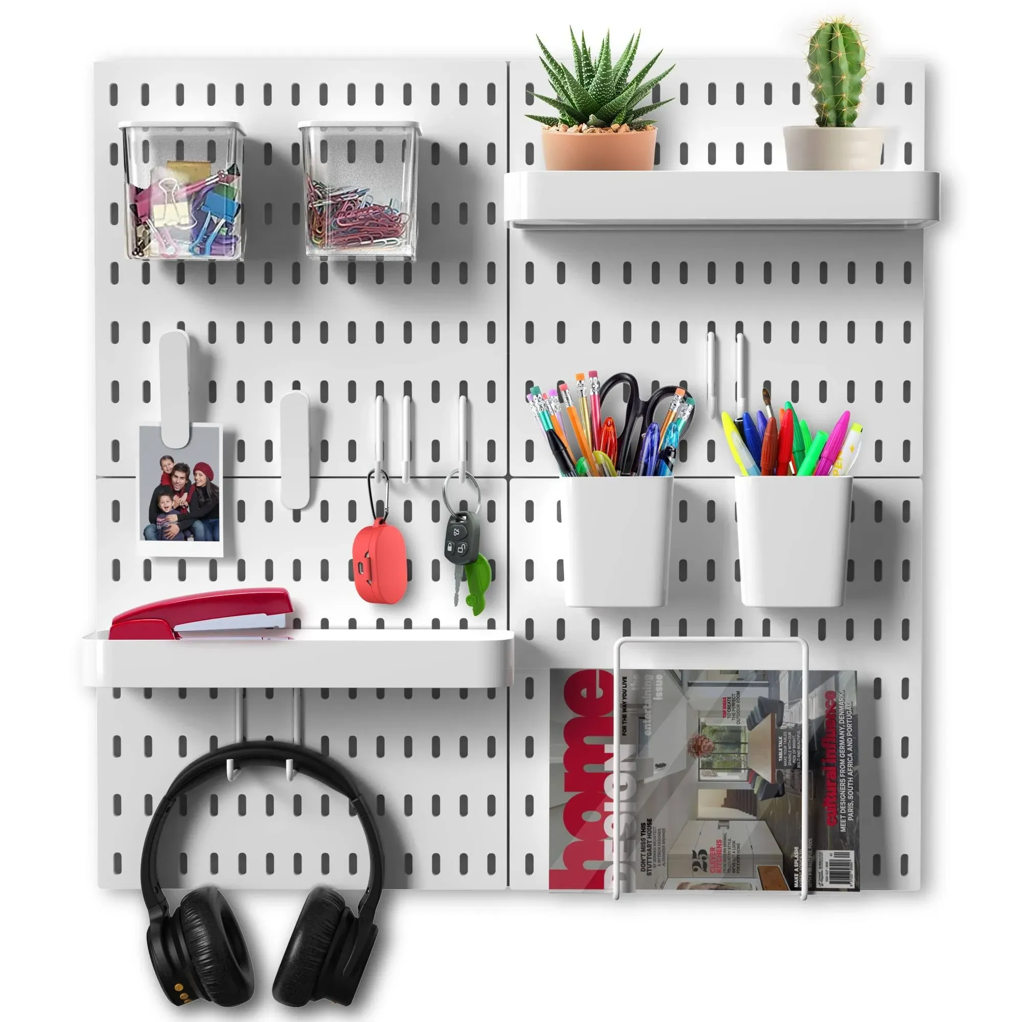 BeyondNovelties Pegboard Wall Organizer, Peg Board Set Containing Pegboard X4 and ...