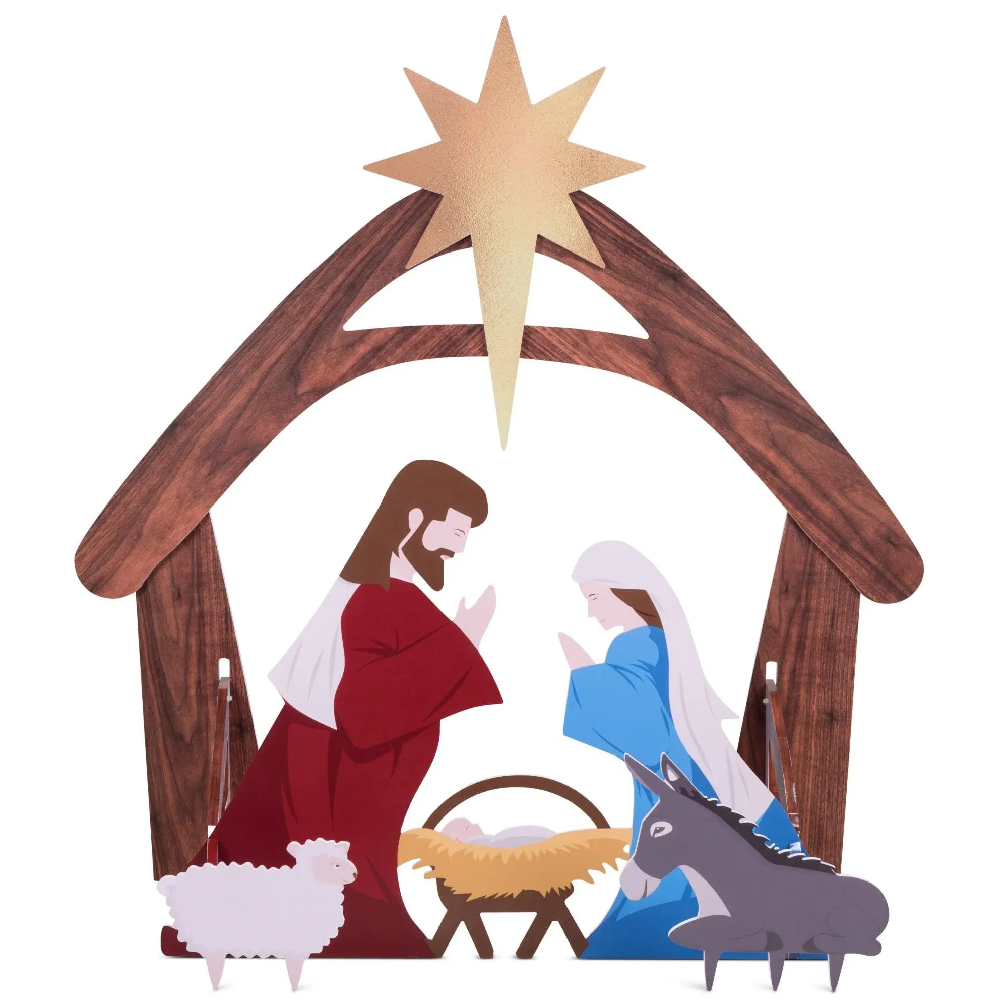 Best Choice Products 4ft Outdoor Nativity Scene, Weather-Resistant Decor ...