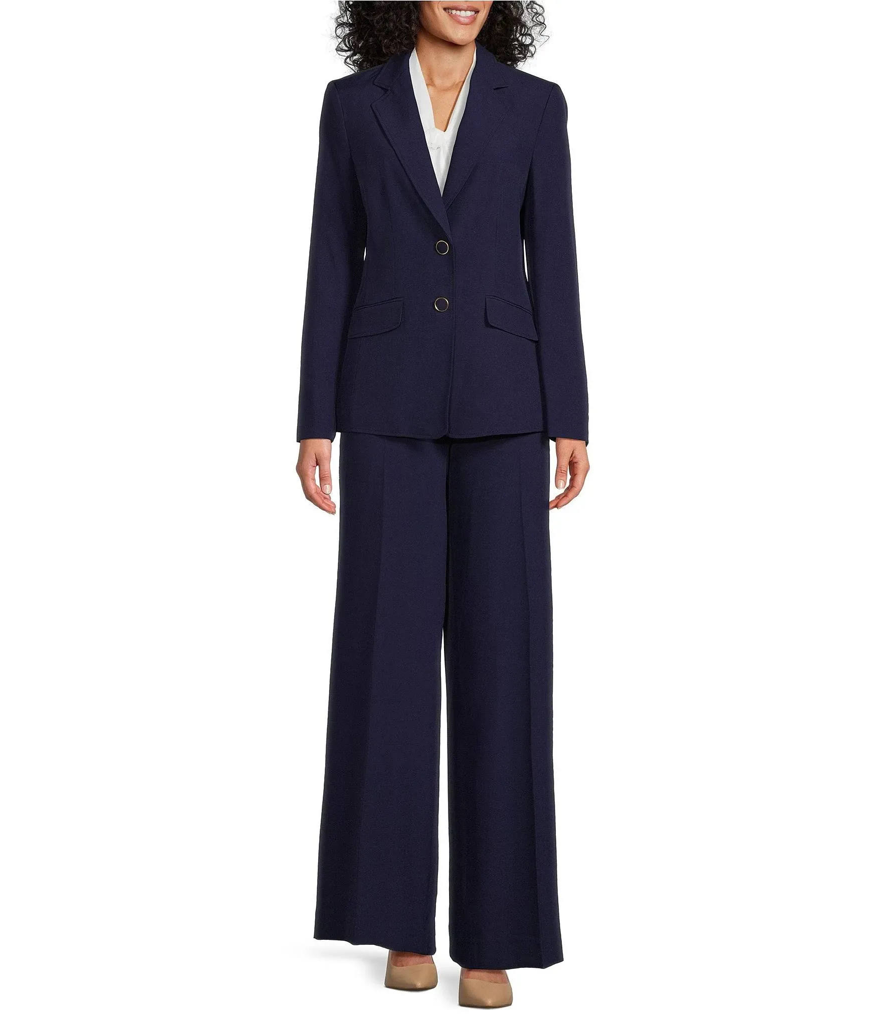 Women's 2 Button Jacket/Wide Leg Pant Suit