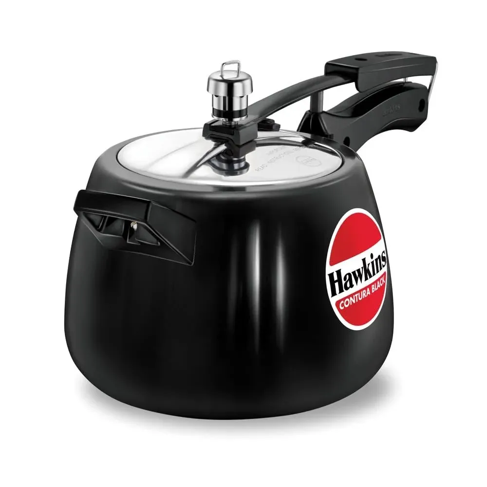 Hawkins Contura Black Hard Anodised Pressure Cooker