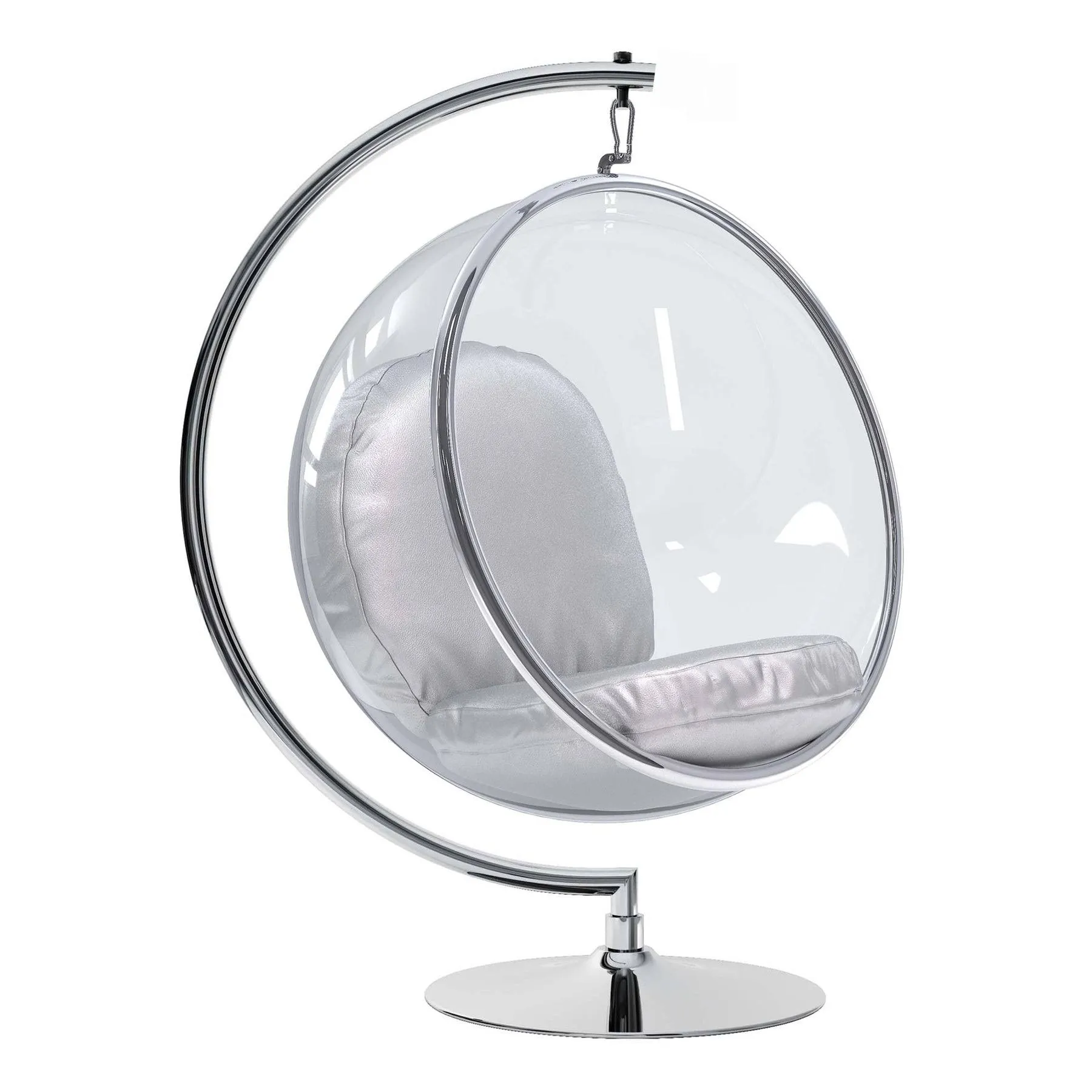 Aron Living Bubble Chair with Stand Silver