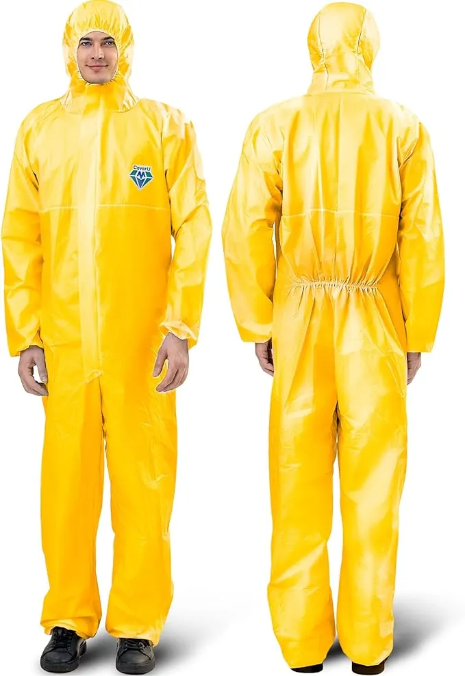 Medtecs Hazmat Suits - 6 Sizes Options - Disposable Coveralls Suit, Medical Protective Coverall PPE Hazmat Suits