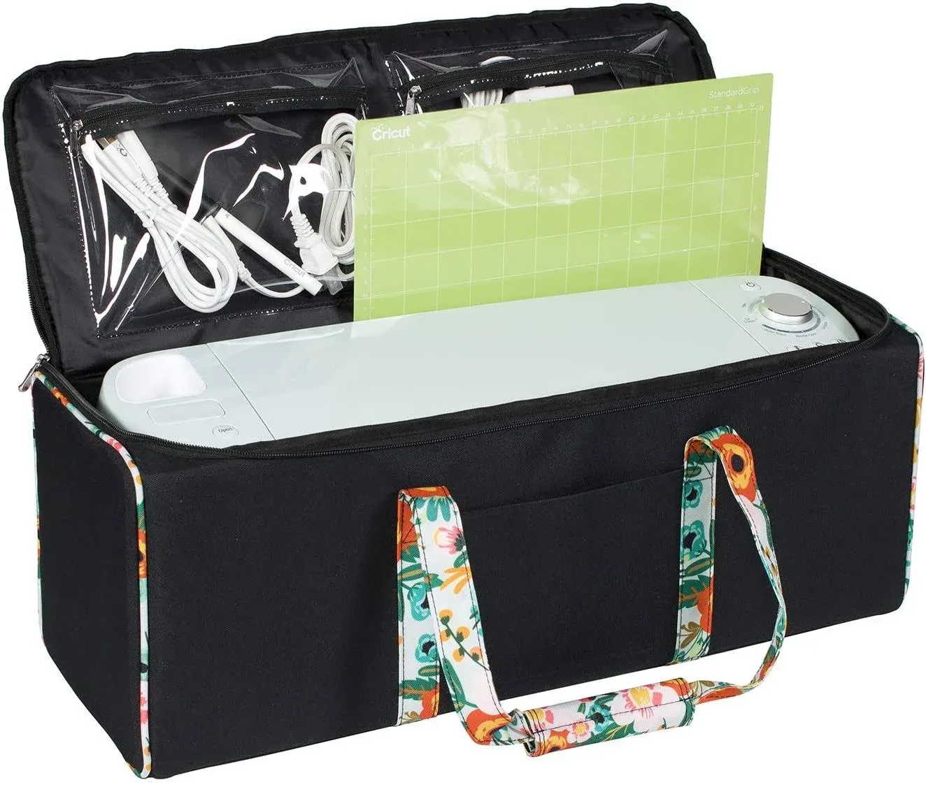 Everything Mary Storage Desktop Cutting Machine Carrying Case Black & Floral