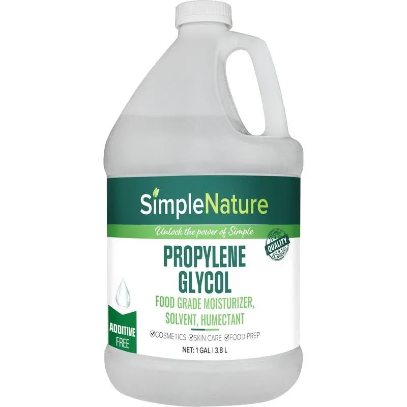 Food Grade Propylene Glycol - 99.9% Purity - 1 Gallon - Ecofriendly, Non-GMO Moisturizer, Solvent, Emulsifier, Humectant - Soaps, Lotions, Antifreeze, Fog Machines