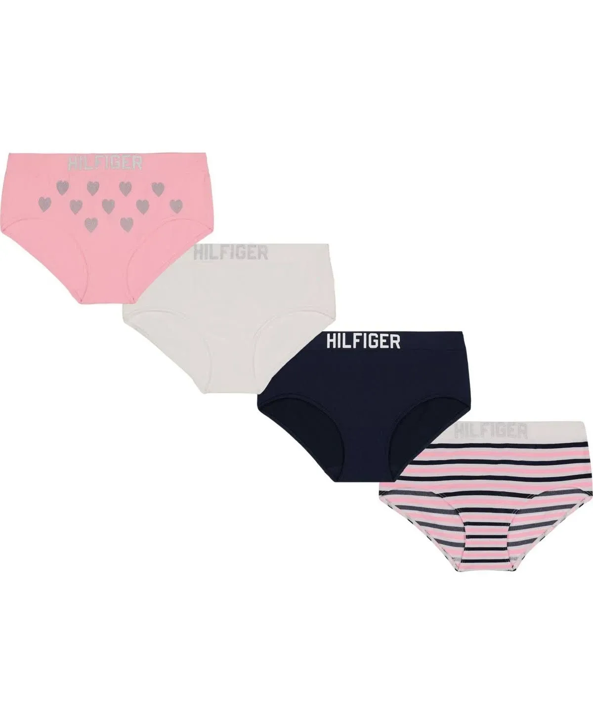 Tommy Hilfiger Big Girls Seamless Hipster, 4 Pack - Rose Shadow - Size Medium