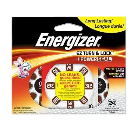 Energizer AZ312 Zinc Air Hearing Aid Batteries (24 Pack)