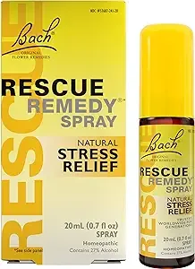 Bach RESCUE REMEDY Spray 20mL, Natural Stress Relief, Homeopathic Flower Essence, Vegan, Gluten & Sugar-Free, Non-Habit Forming (Packaging May Vary)