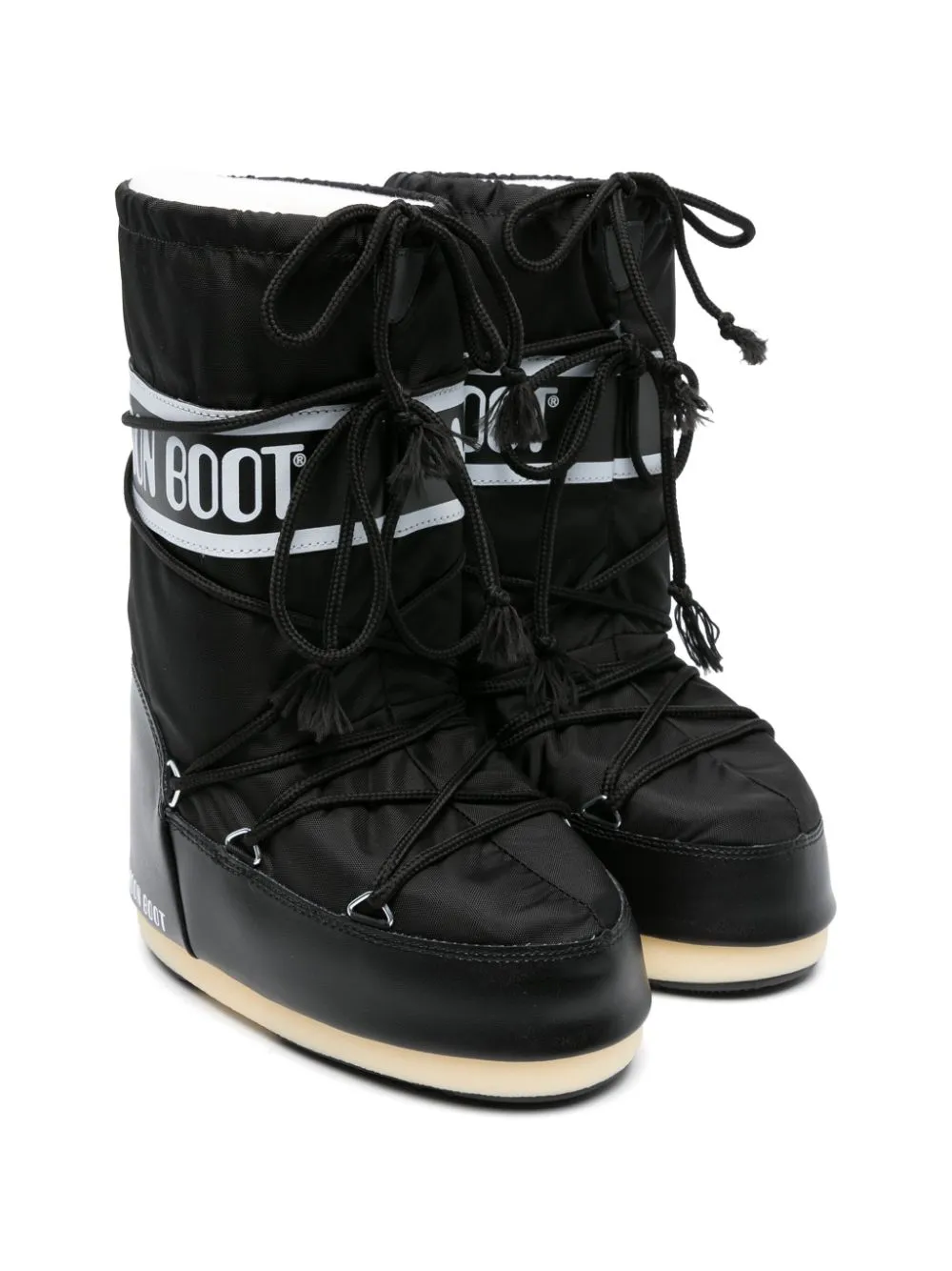 Shop Moon Boot Icon Logo-strap Snow Boots In Black