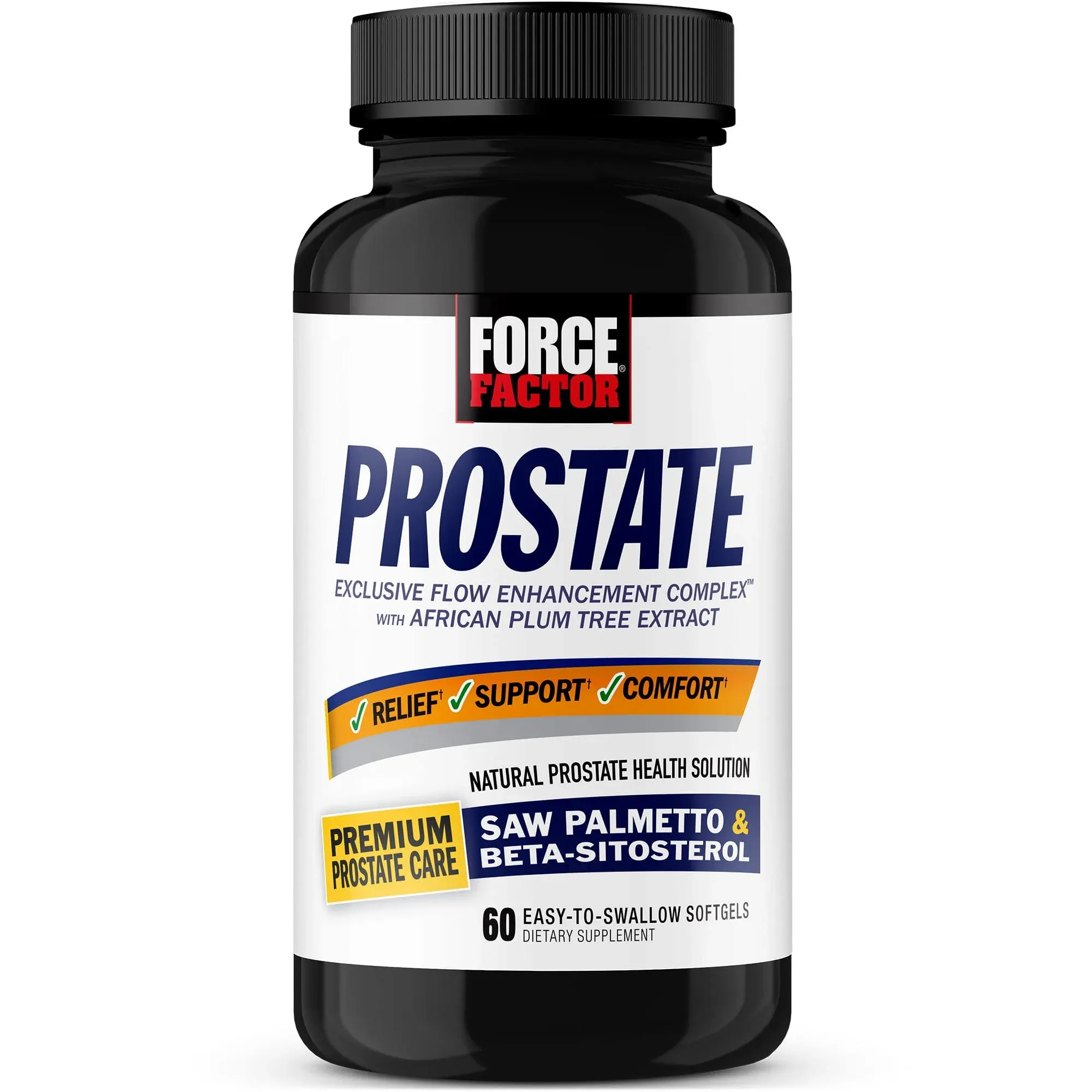 Force Factor Prostate Support Formula with African Plum Tree 60 Softgels New