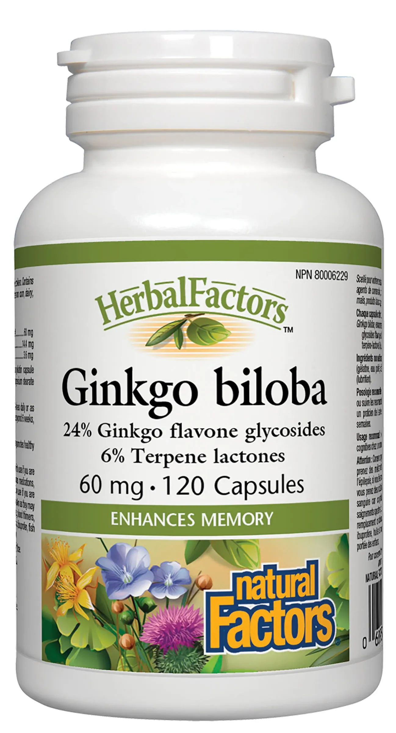 Herbal Factors - Ginkgo Biloba 60mg, 120 capsules