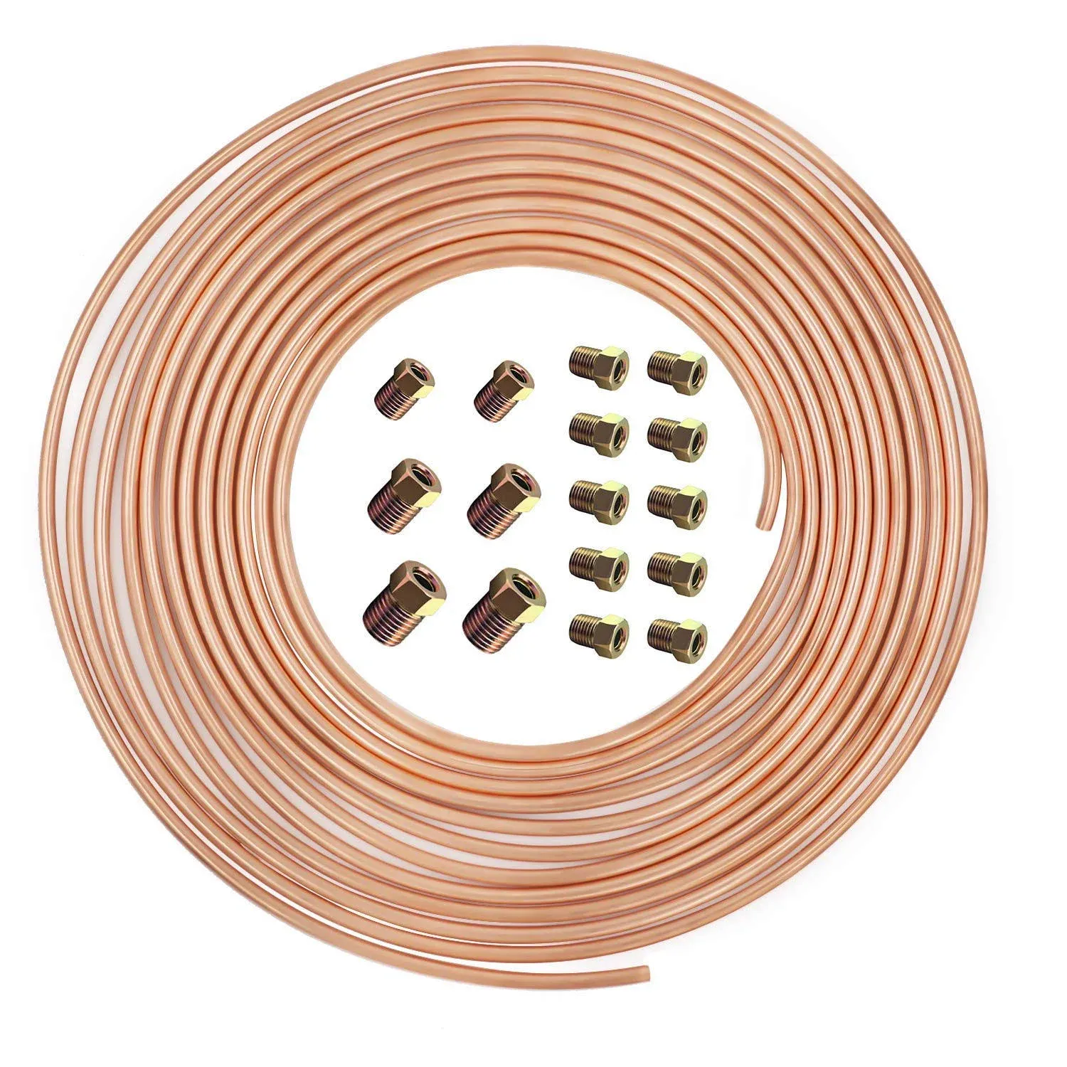 25 ft 3/16 Copper Coated Brake Line Kit Complete Replacement Brake or Fuel Tubin