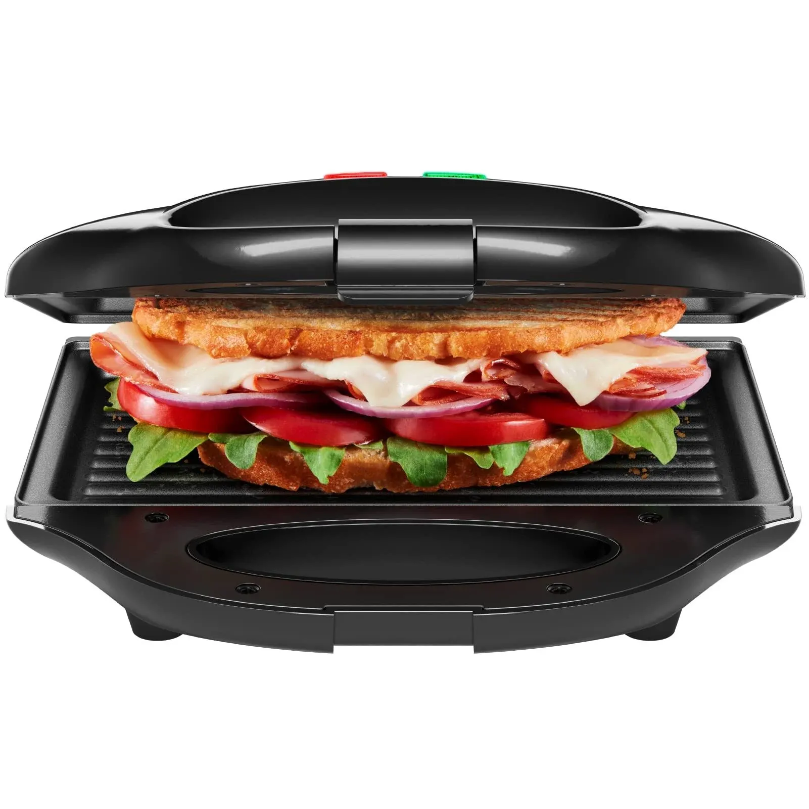 6 in. Portable Black Compact Grill, Panini Press, Indoor Grill Sandwic