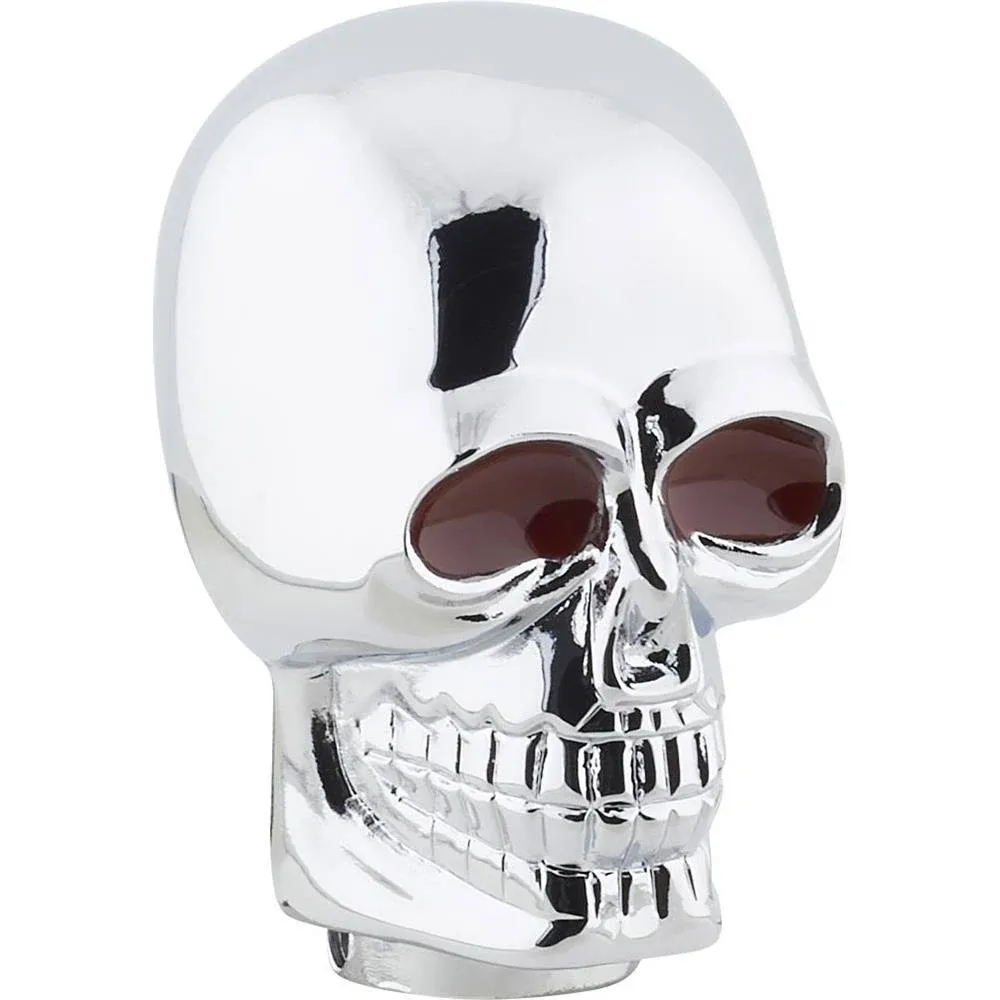 Shifter Knob - Set Screw Attachment - Skull Style - Aluminum - Chrome - Universal - Each