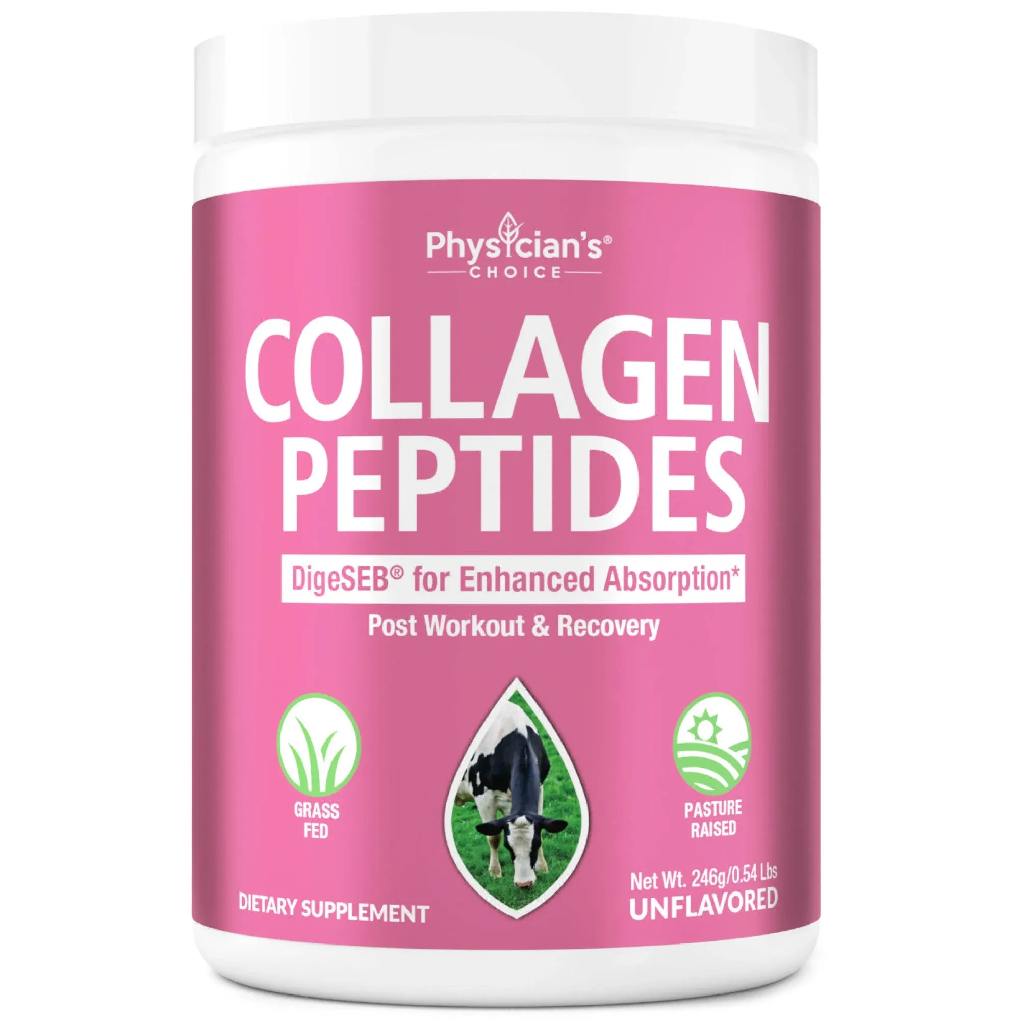 PHYSICIAN&#039;S CHOICE Collagen Unflavored Peptides Powder - EX.3/24 - 8.7 Oz