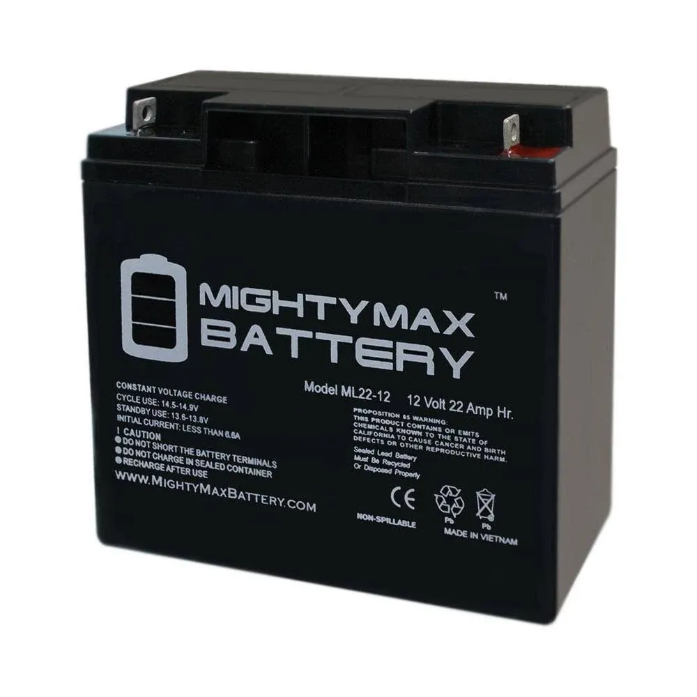 Mighty Max ML22-12 - 12V 22AH SLA Battery Replaces 51814 6fm17 6-dzm-20 6-fm-18   | eBay