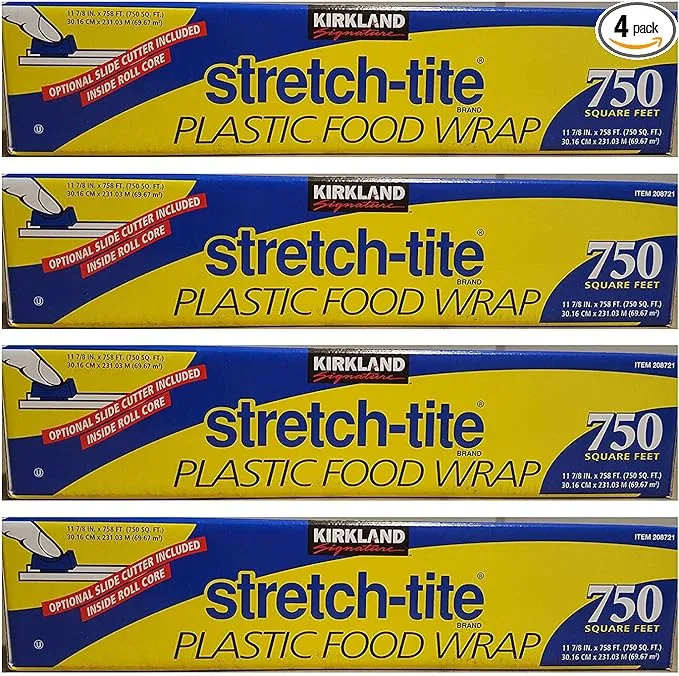 Kirkland Signature Stretch Tite Plastic Food Wrap 11 7/8 Inch X 750 SQ. FT. Pack 2 