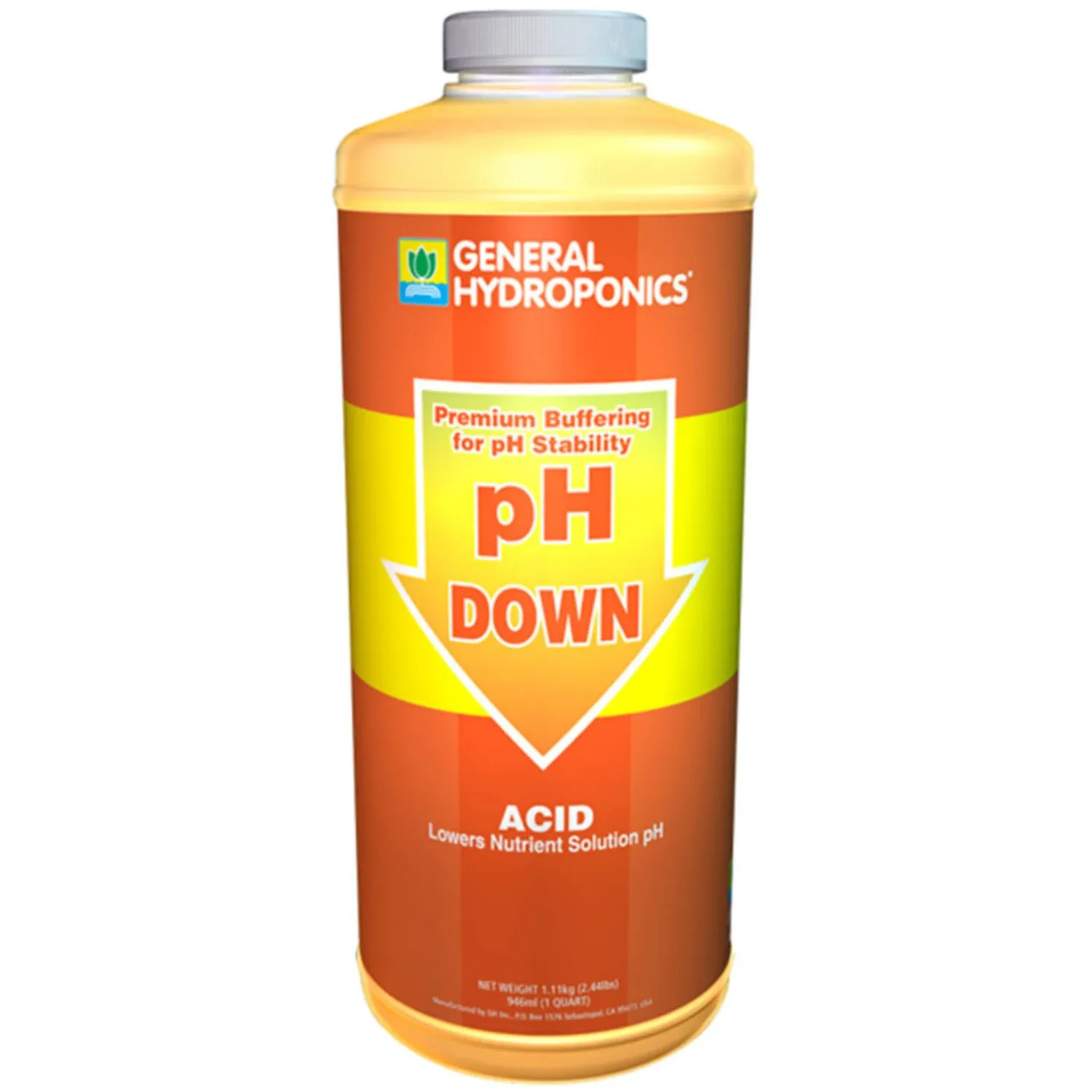 General Hydroponics PH Down Liquid - 1-qt