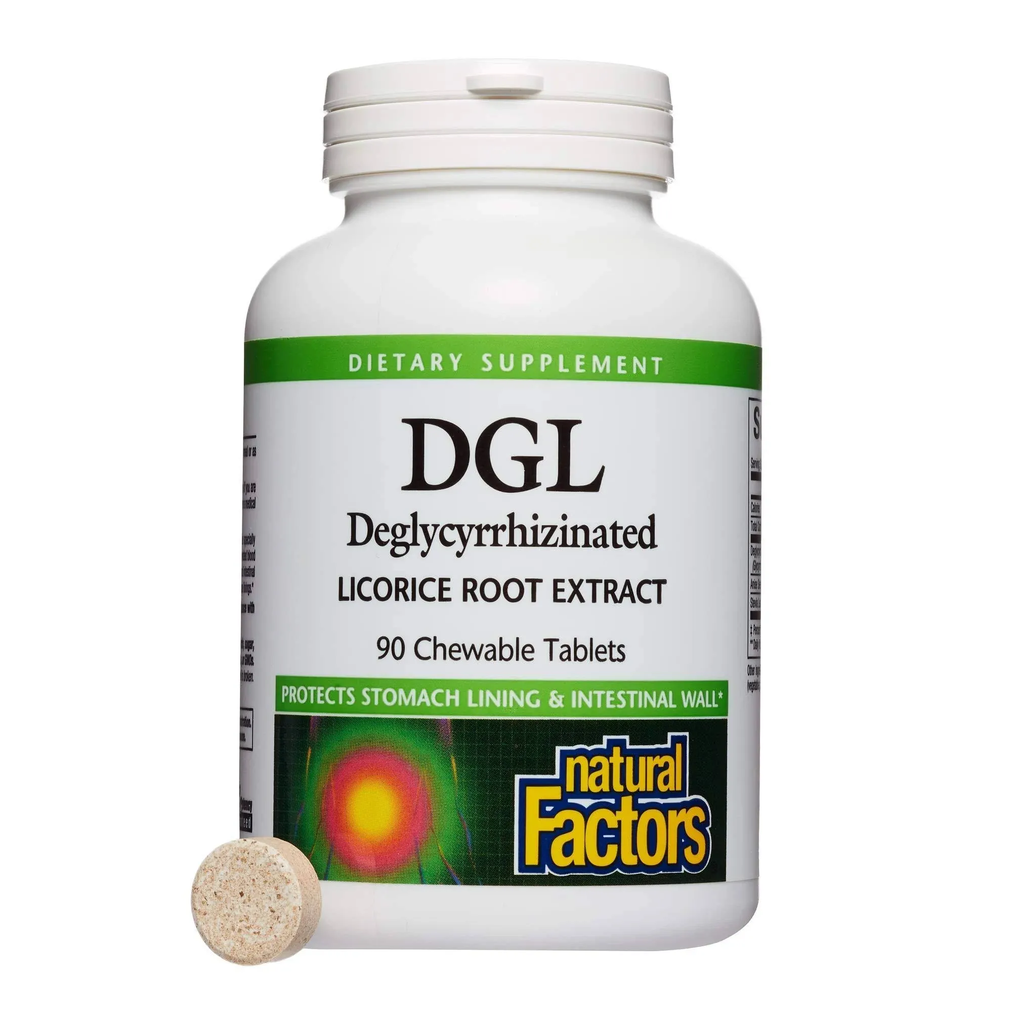 Natural Factors DGL Deglycyrrhizinated Licorice Root, 90 Chewable Tablets