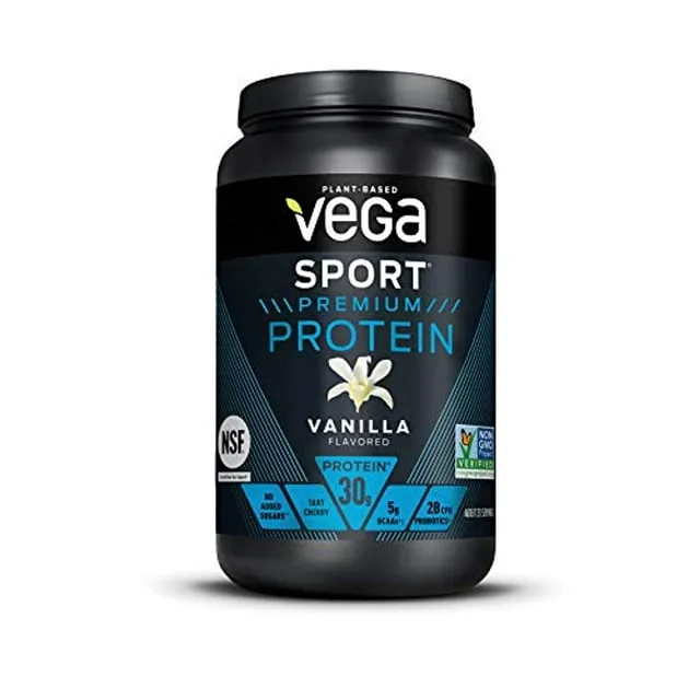 Vega Sport Protein Powder Chocolate (14 servings, 21.7 oz) - Plant-Based Vegan Protein Powder, BCAAs, Amino Acid, tart cherry, Non Dairy, Gluten Free, Non GMO (Packaging May Vary)