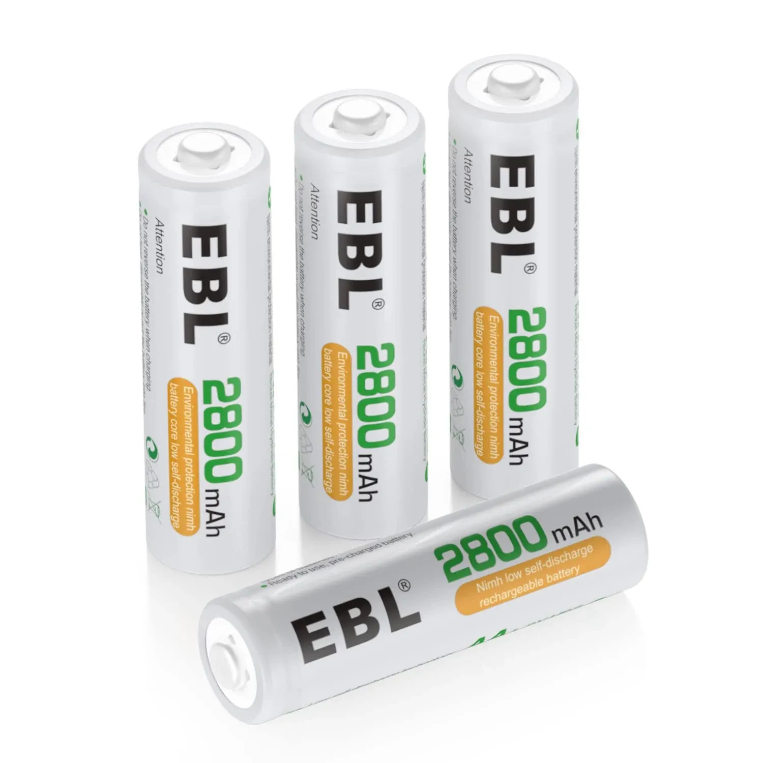 EBL Pack of 8 AA Batteries 2800mAh High Capacity Precharged Ni-MH AA Rechargeable Batteries