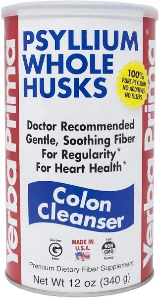 Yerba Prima Psyllium Whole Husks, Colon Cleanser - 12 oz