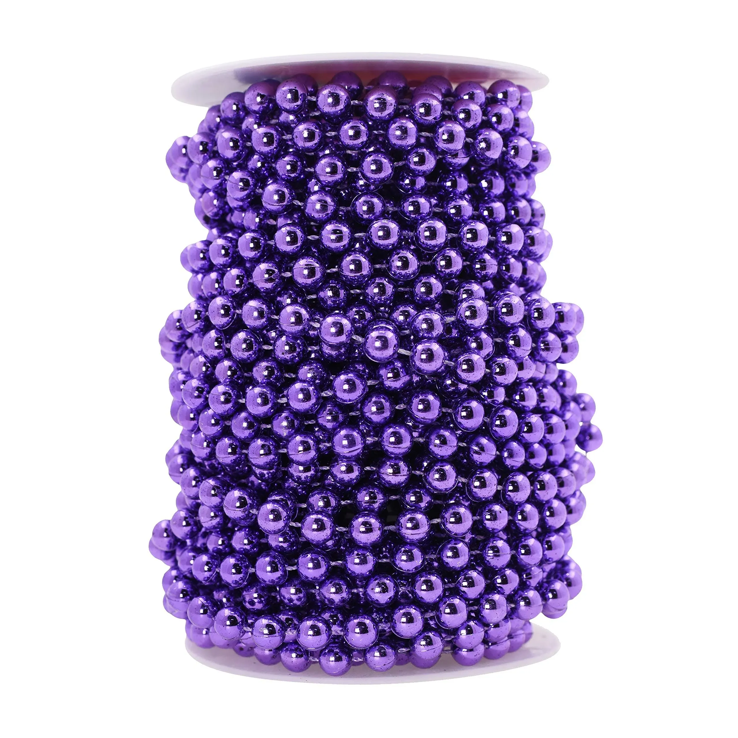 Mandala Crafts Faux Purple Pearl Beads Garland - 8mm 20 yds Purple Pearl Strands ...