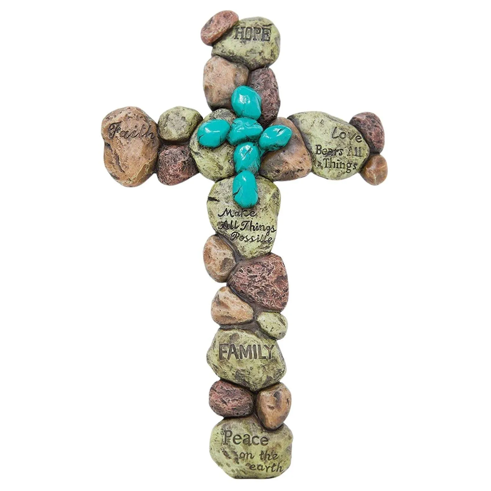 Inspirational Pebble Wall Art Cross - Beautiful Home Decor for Any Room