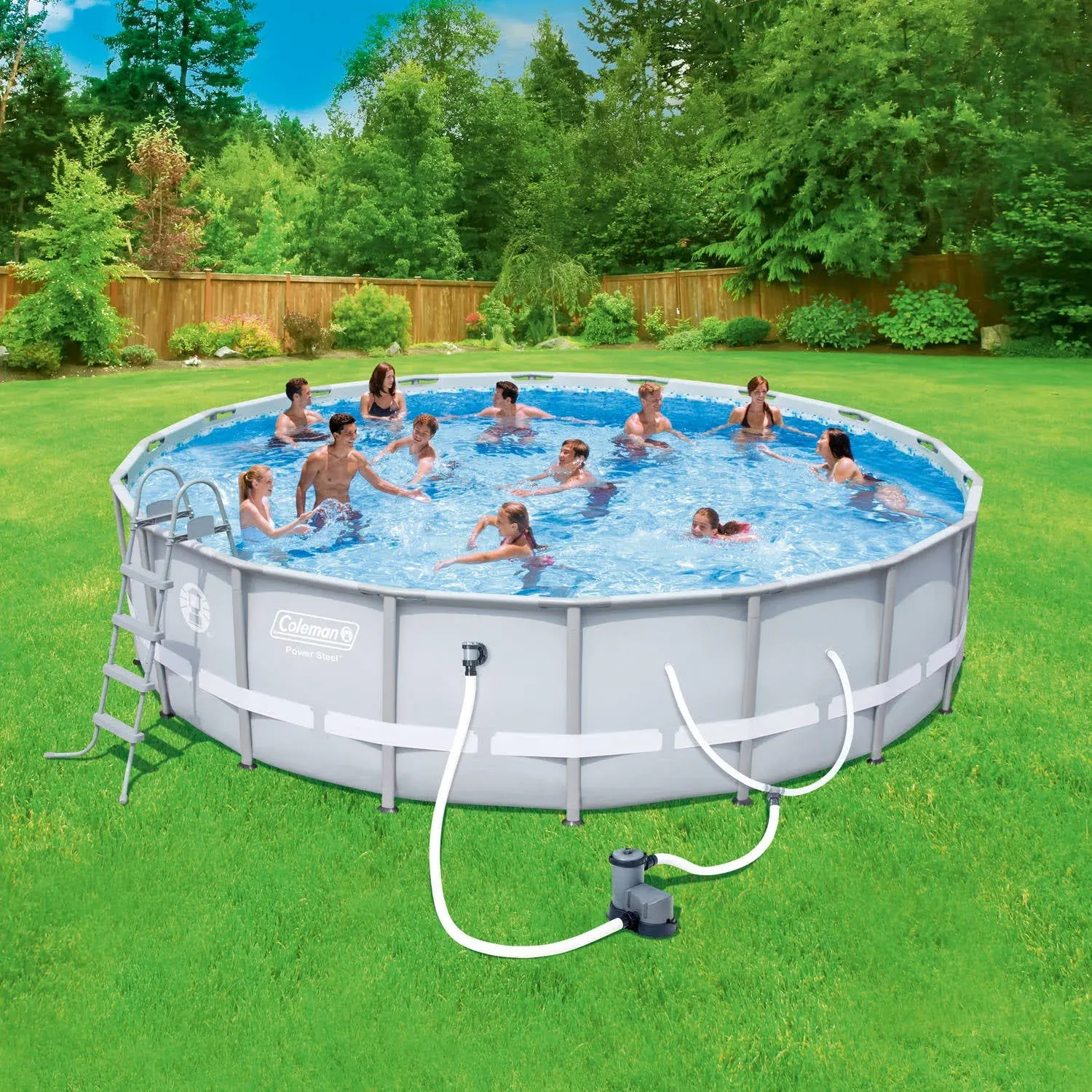 Coleman 18' x 48" Power Steel Frame Above-Ground Swimming Pool Set