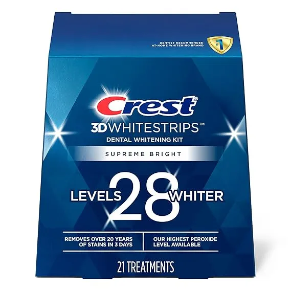 Crest 3D Whitestrips, Supreme Flexfit, kit de tiras de clareamento dental, 42 tiras (pacote com 21)