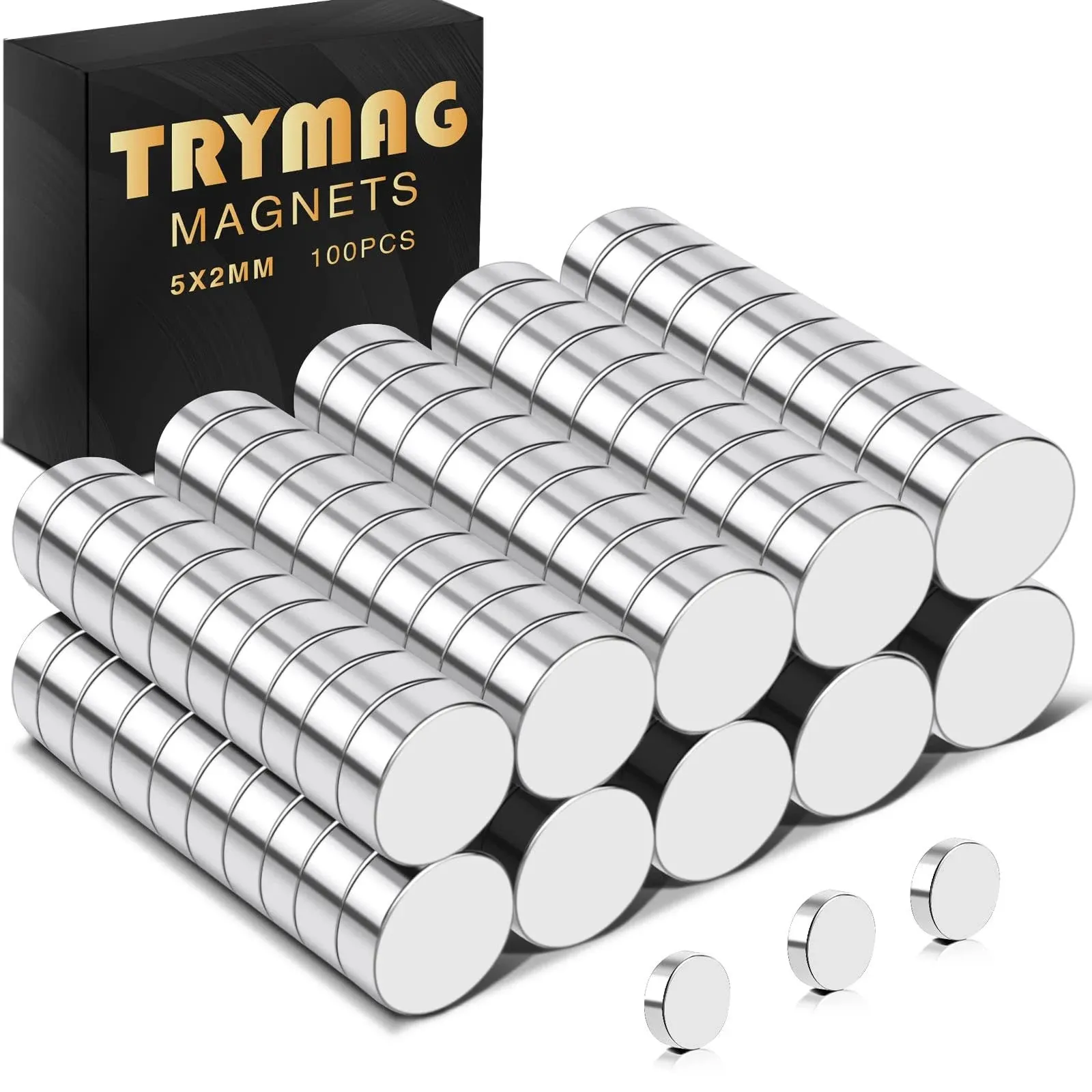 TRYMAG 100pcs Round Small Refrigerator Magnets, Multi-Use Tiny Mini Neodymium ...