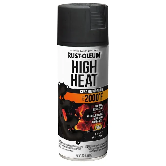 Rust-Oleum Flat Black High Heat Spray Paint (NET WT. 12-oz)