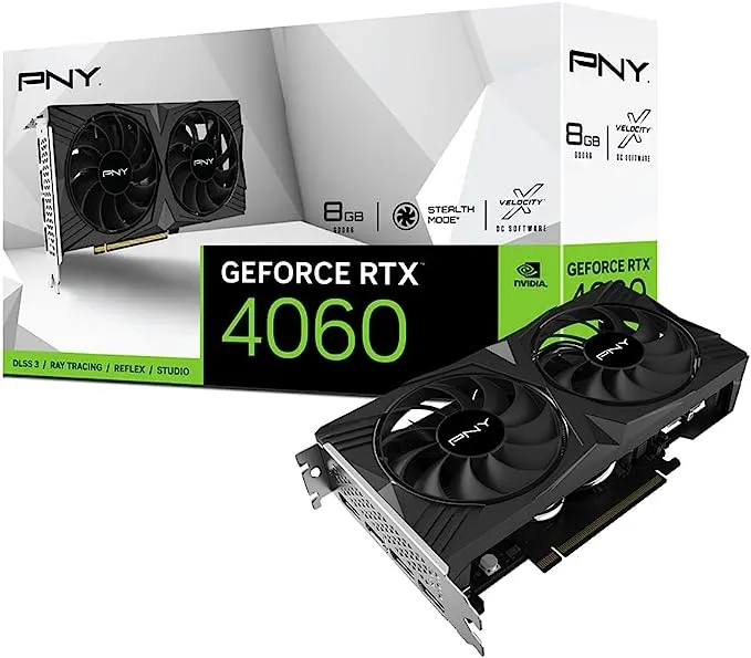 PNY GeForce RTX 4060 8GB XLR8 Gaming Verto Dual Fan OC Graphics