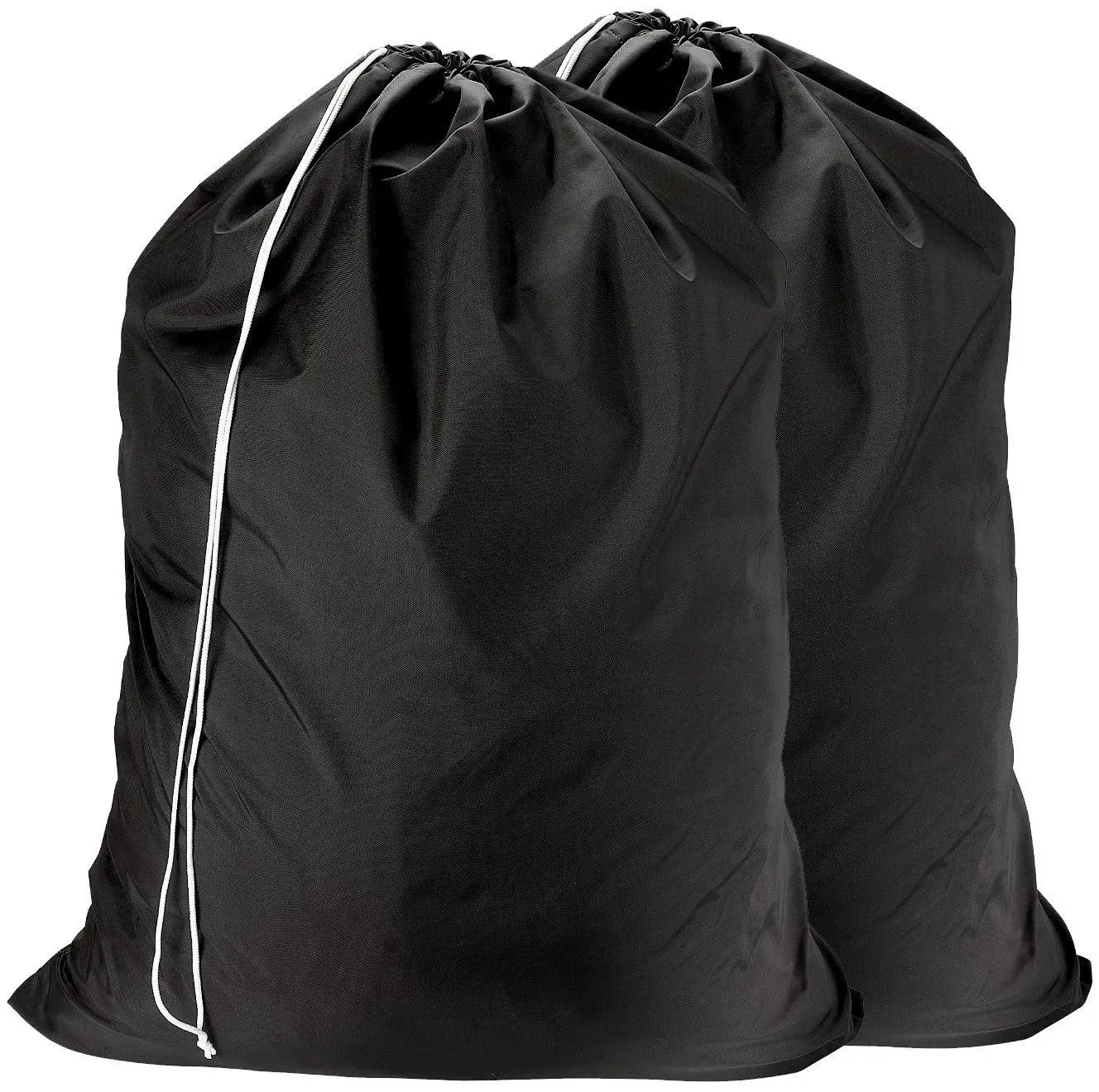 Handy Laundry, Nylon Laundry Bag - Locking Drawstring Closure, Machine Washable, These Large Bags Will Fit a Laundry Basket, Strong Enough to Carry up to Two Loads of Clothes. (Black | 30" x 40")