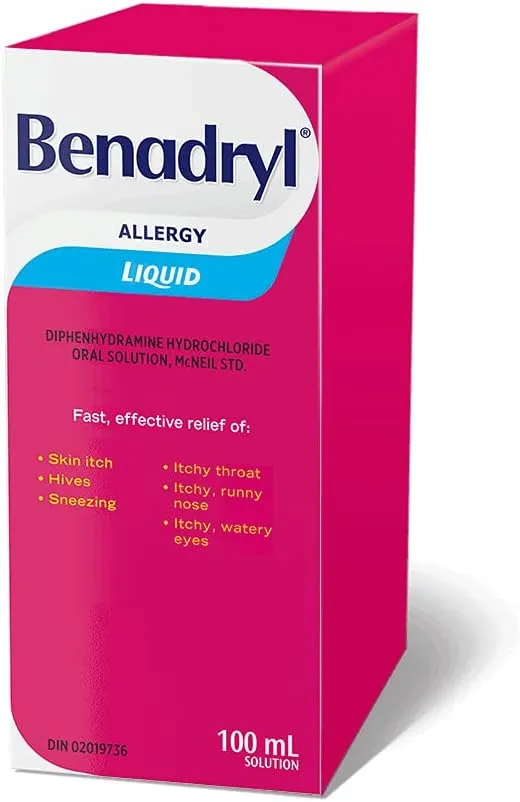 Benadryl Allergy Liquid Elixir, 100 mL