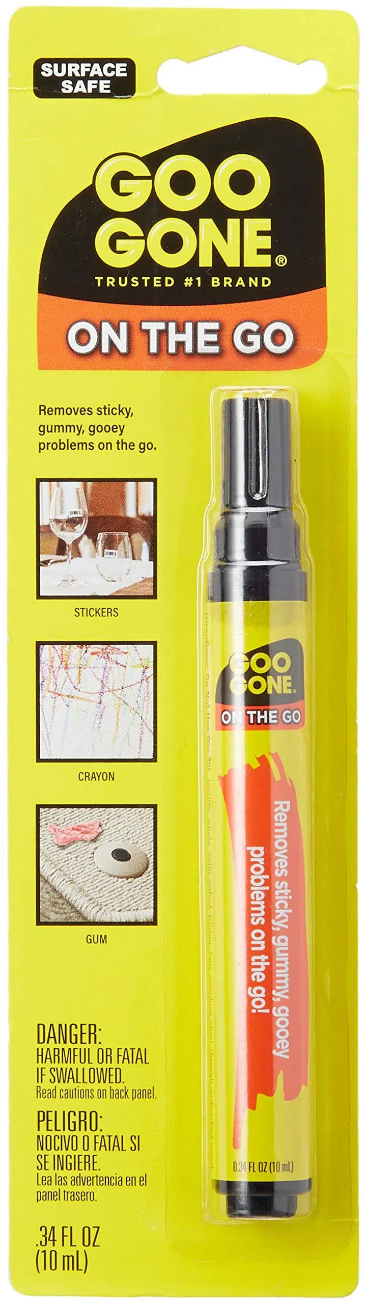 Goo Gone on the Go Pen - Adhesive Remover - Quickly Removing Stubborn Stickers Crayon Tape and More