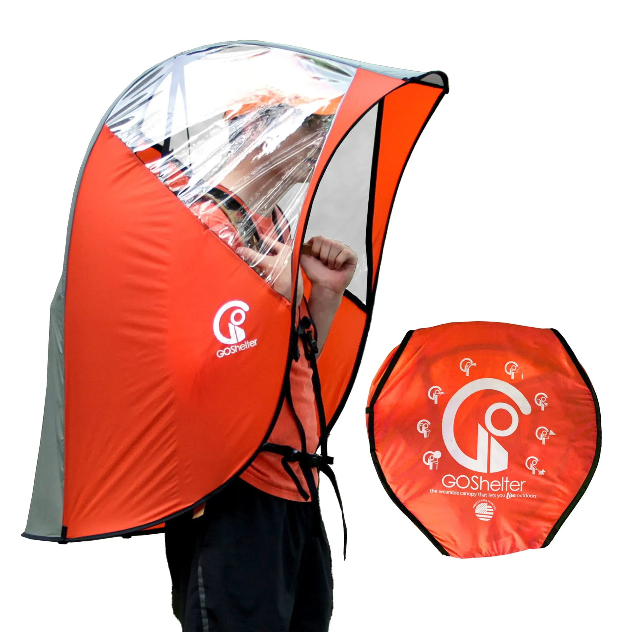 GoShelter Wearable Canopy (Hunter Orange / GRAY)