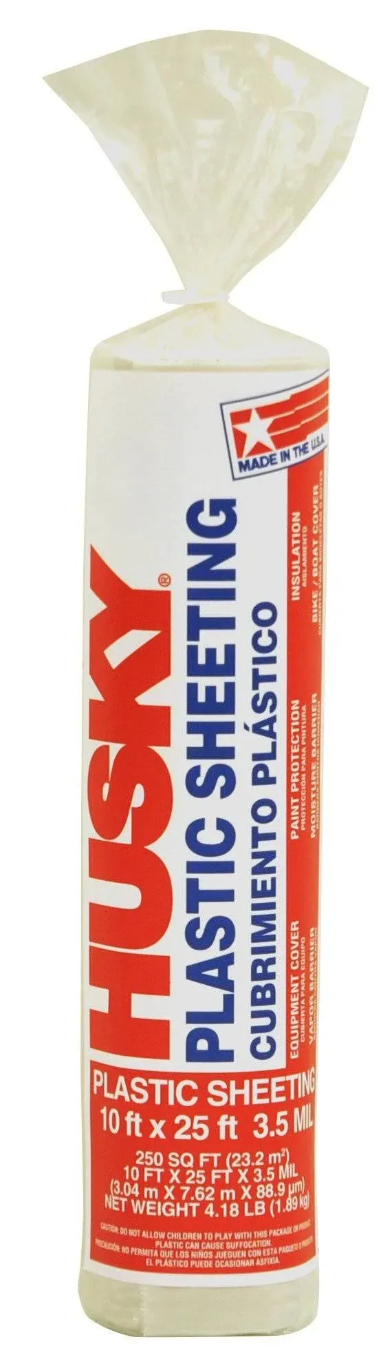 Husky Plastic Sheeting - Clear - 10 x 25 ft